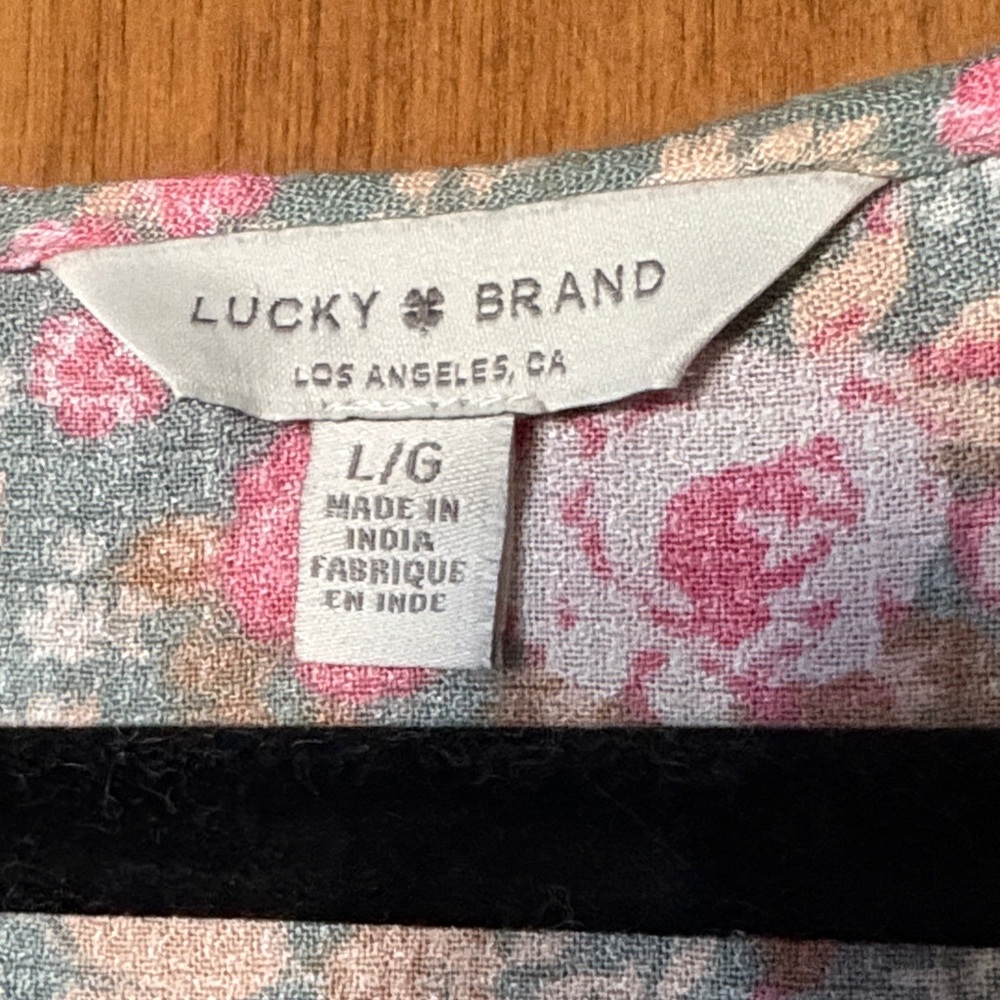 Lucky Brand Soft Floral Women's Top - Pink and Green - Picture 2 of 6